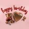 Надпись из шаров Happy birthday красный курсив FL17"/43см (Китай) 23929-СТОК
