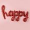 Надпись из шаров Happy birthday красный курсив FL17"/43см (Китай) 23929-СТОК