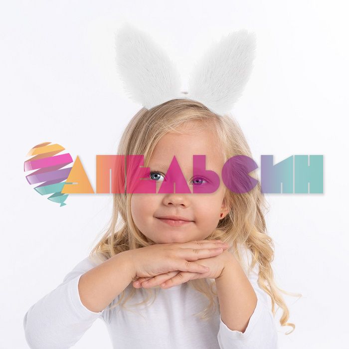 Ободок Зайчик пушистик белый 6233699