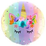 Шар фольга Единорог волшебный в цветах FL18"/48см круг (Китай) 13265