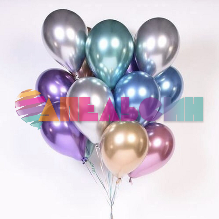 Шар хром Ассорти Д12"/30см 9 цветов 50шт/уп (Китай) 611110