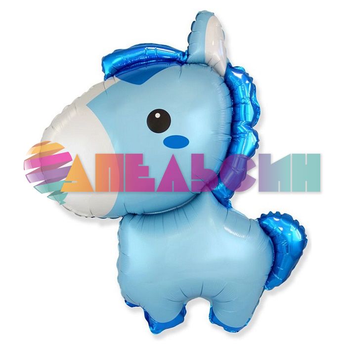 Мини фигура Лошадка маленькая голубой F14"/36см (Испания) 902857AB