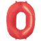 Шар цифра Красный СК16"/41см 0 (Китай) с клапаном 2769558-РАСПРОДАЖА