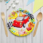 Тарелка Машинка 18см 10шт/уп картон 3244067