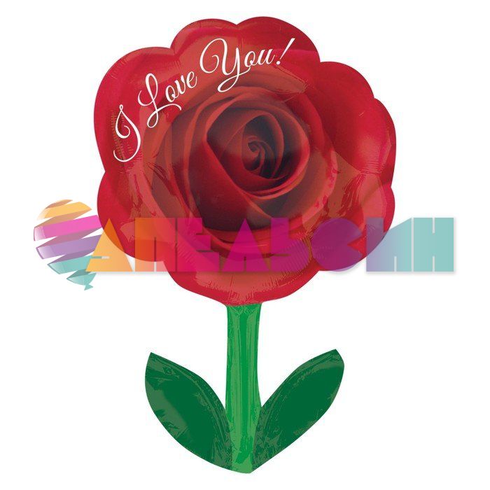 Шар фигура Роза на стебле ILY A18"/45см (США) 31847 1207-2112