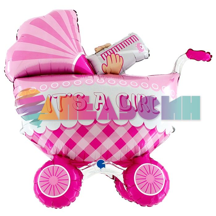 Шар фигура Каляска It`s a GIRL G42"/107см (Италия) 1207-2732 L73061-P