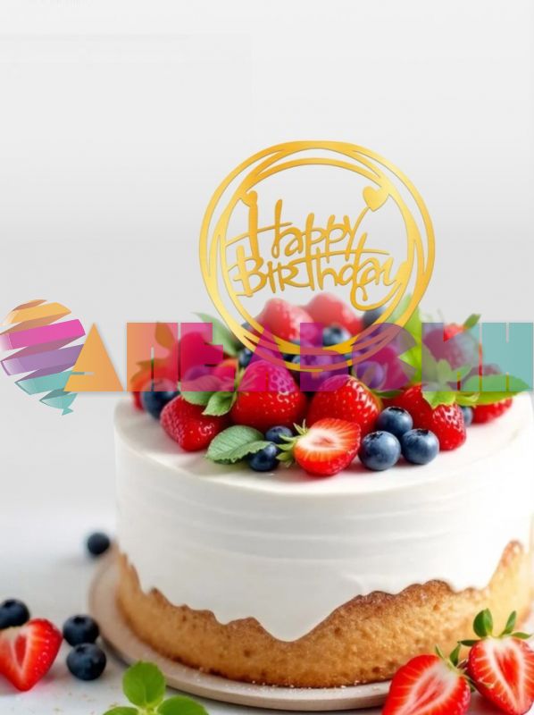 Топпер HB Круги золото 10х16см пластик 7003910