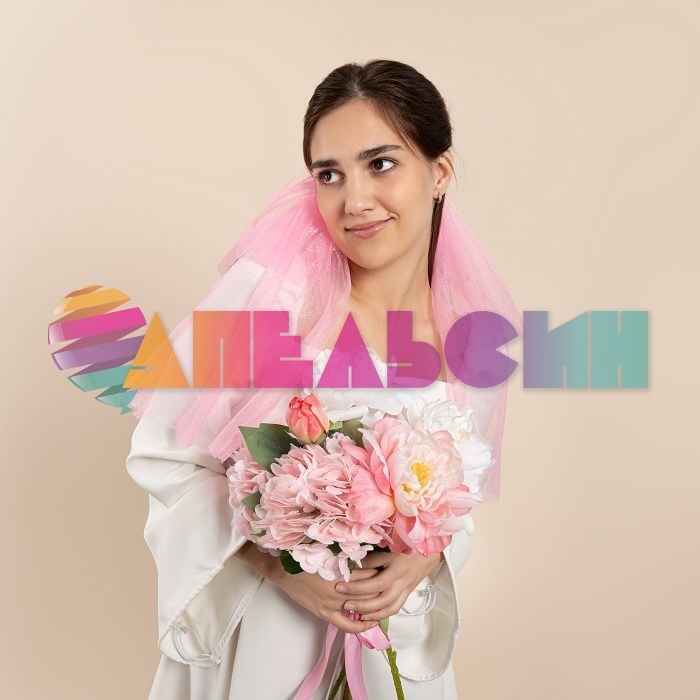 Фата Розовый 55см бант 6234077