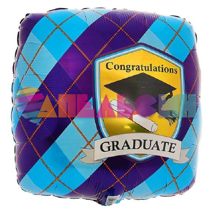 Шар фольга Выпускник Graduate A18"/46см (США) квадрат 23871