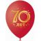 Шар латекс 70 лет красный 12"/30см 10шт/уп (Мексика) 6050207