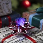 Бант звезда Розовый 9см светодиод 7706004