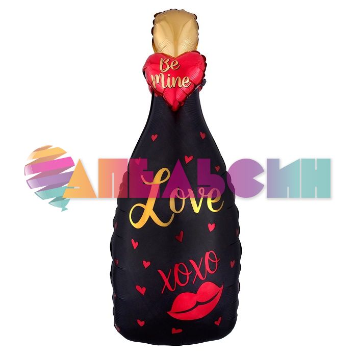 Шар фигура Бутылка Шампанское Love FL33"/84см (Китай) 150362 DBCY-B0362