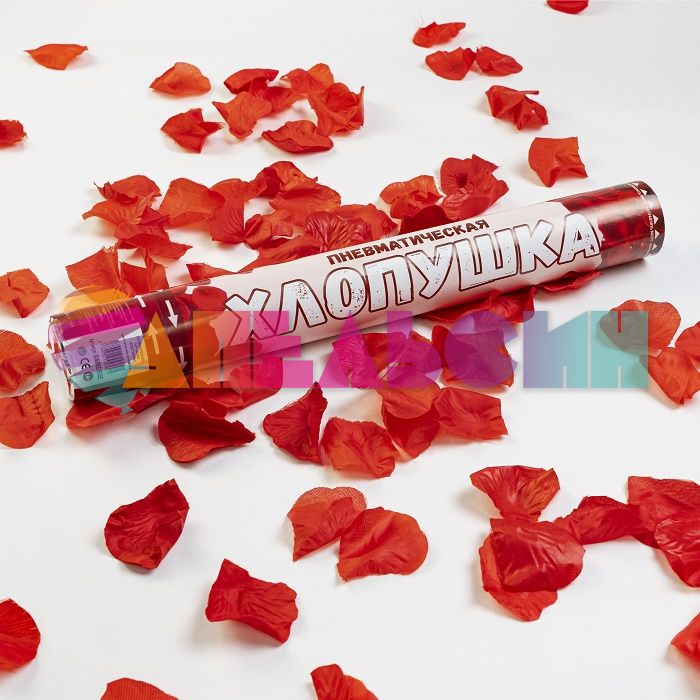 Хлопушка Красный 40см лепестки роз 8240RED ROSE