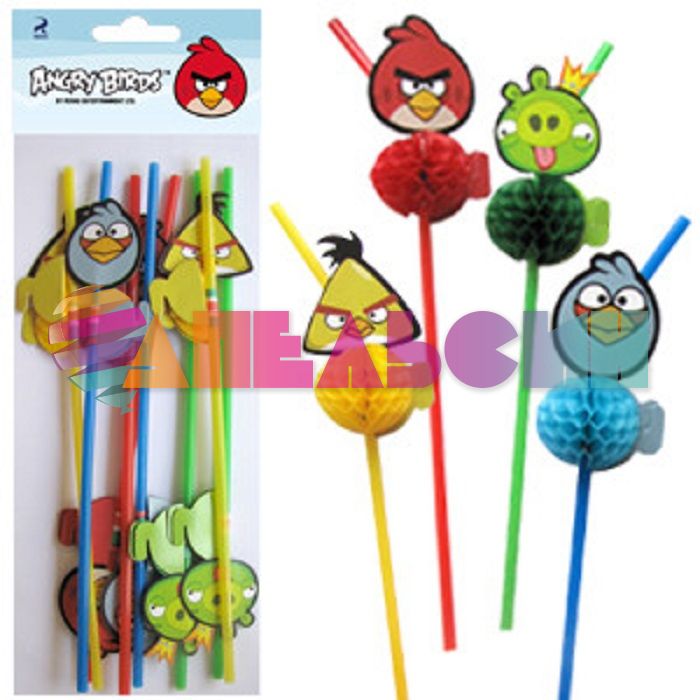 Трубочка для кокт Злые птички Angry Birds 8шт/уп 6030476