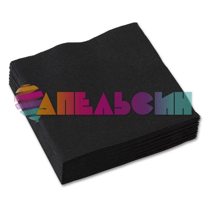 Салфетка Черный Jet Black 33см 16шт/уп 1502-2282