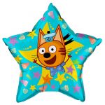 Шар фольга Три кота Коржик на море FL22"/56см (Китай) звезда 404018