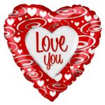 Шар фольга Love You Спирали CTI18"/46см сердце (США) 214016