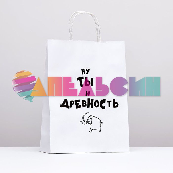 Пакет Ну ты и древность 24х32х10см крафт 4836673