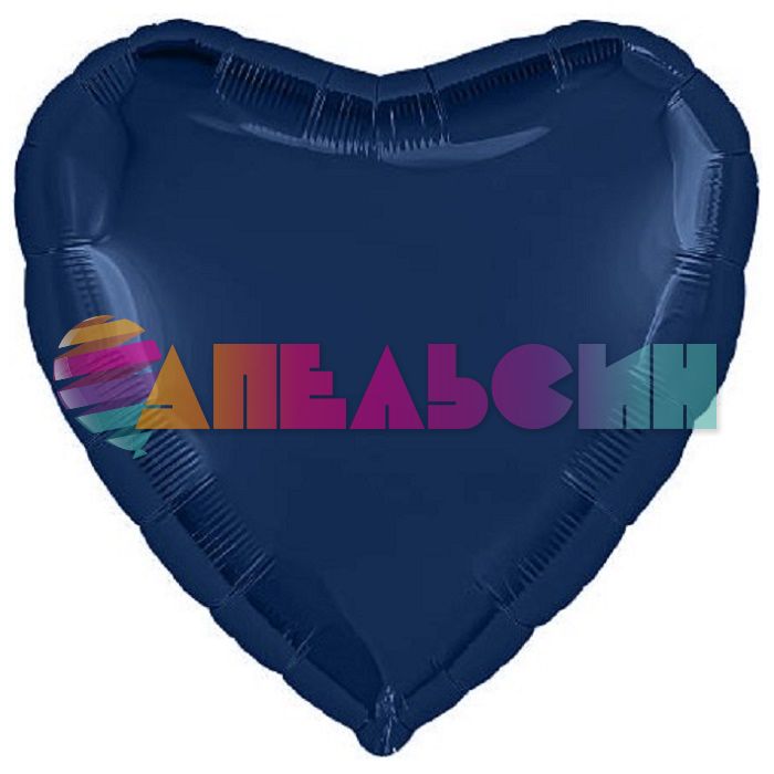 Шар сердце Синий AG19"/48см Сапфир (Россия) 227990
