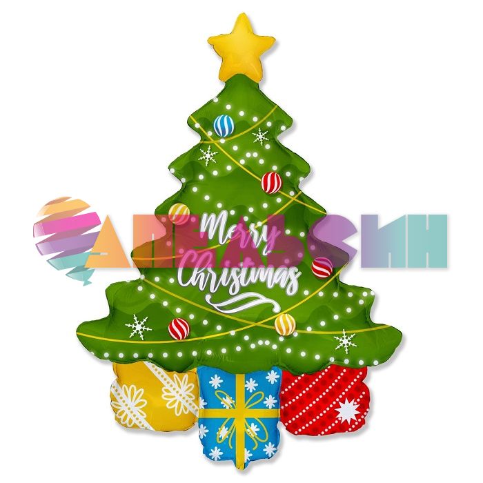 Шар фигура Новогодняя елка с подарками Merry Cristmas F43"/109см (Испания) 901853