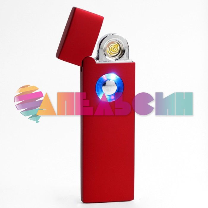 Зажигалка Красный спиральная 2,5х8см электро USB 3018073
