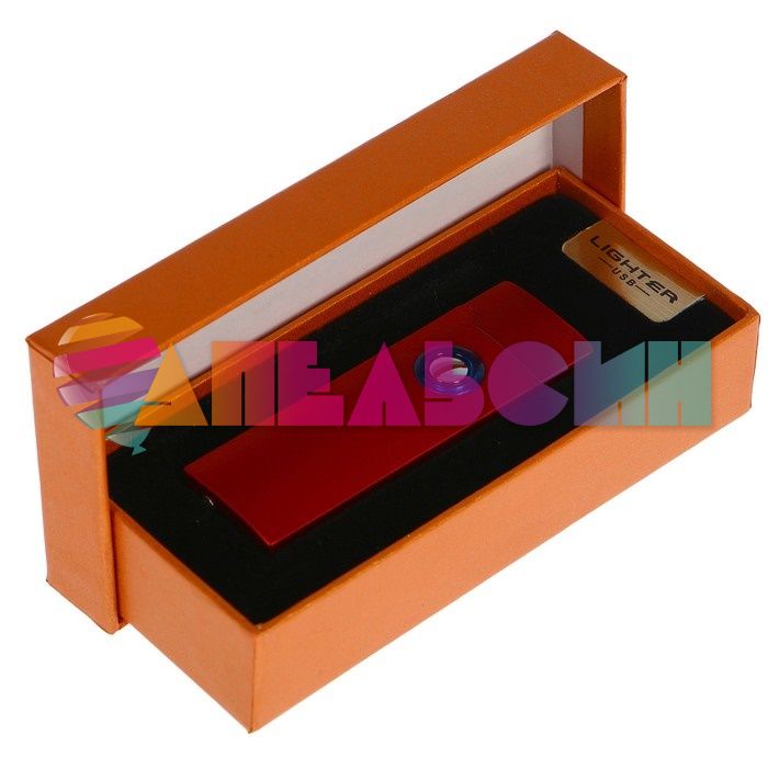Зажигалка Красный спиральная 2,5х8см электро USB 3018073