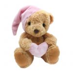 Игрушка Мишка в колпачке с сердцем 30см стоя 28364
