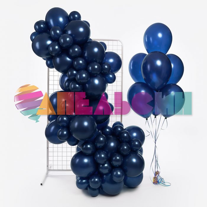 Шар металлик Синий 512/12"/30см (M77) Navy blue 100шт/уп (Китай) 512-12M77