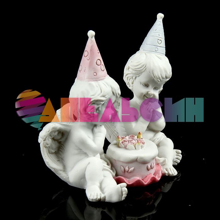 Фигурка Ангелочки именинники 6х9х10см полистоун 1053643