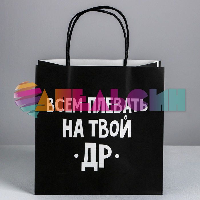 Пакет Всем плевать на твой ДР 22х22х11см крафт 4711600