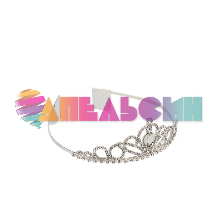 Корона Принцесса серебро МИКС 12х15см металл 191565
