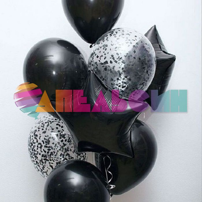 Шар звезда Черный F18"/48см (Испания) глянец 301500N