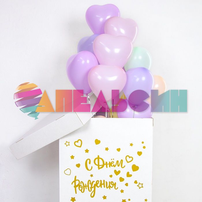 Шар сердце Д10"/25см Ассорти 100шт/уп (Китай) макарунс 610303