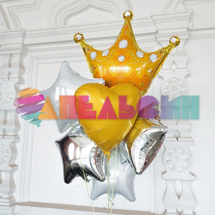 Шар фигура Корона с алмазами золото AG31"/79см (Россия) 220960