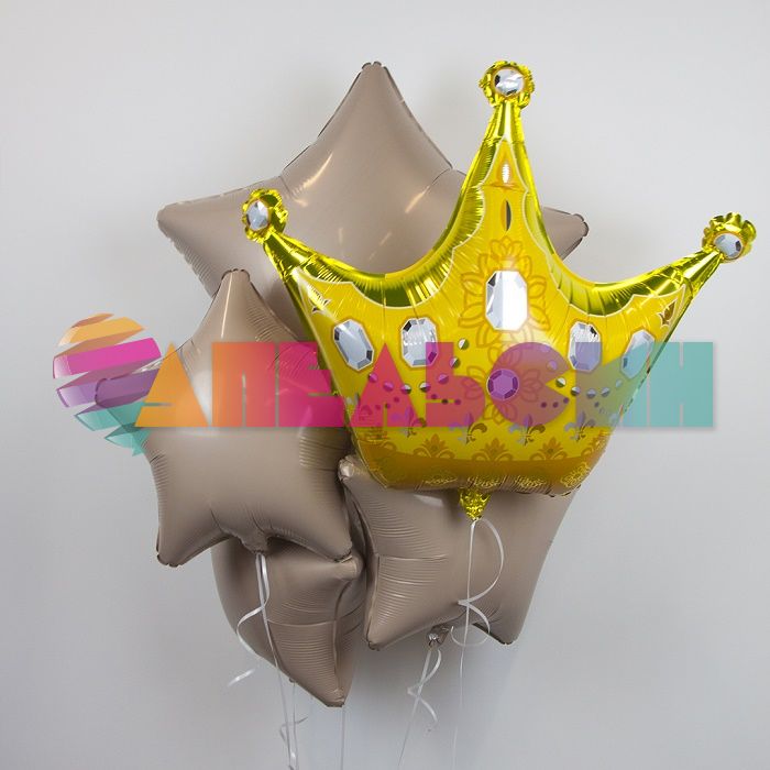 Шар фигура Корона с алмазами золото AG31"/79см (Россия) 220960
