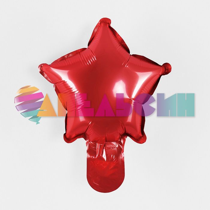 Шар звезда Красный FL05"/13см (Китай) с клапаном 27206-1