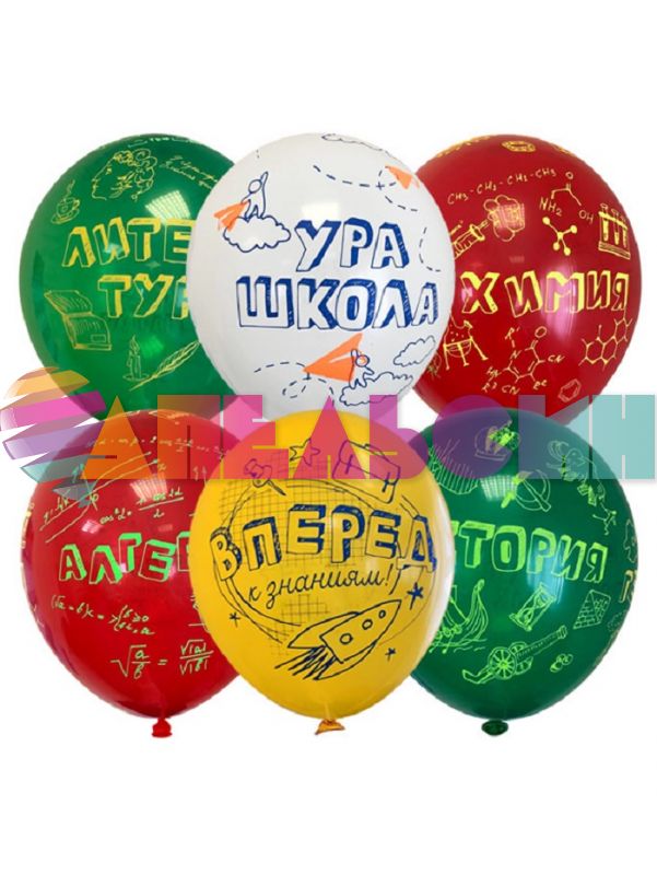 Шар латекс Вперед к знаниям 12"/30см 25шт/уп (Мексика) 6076993