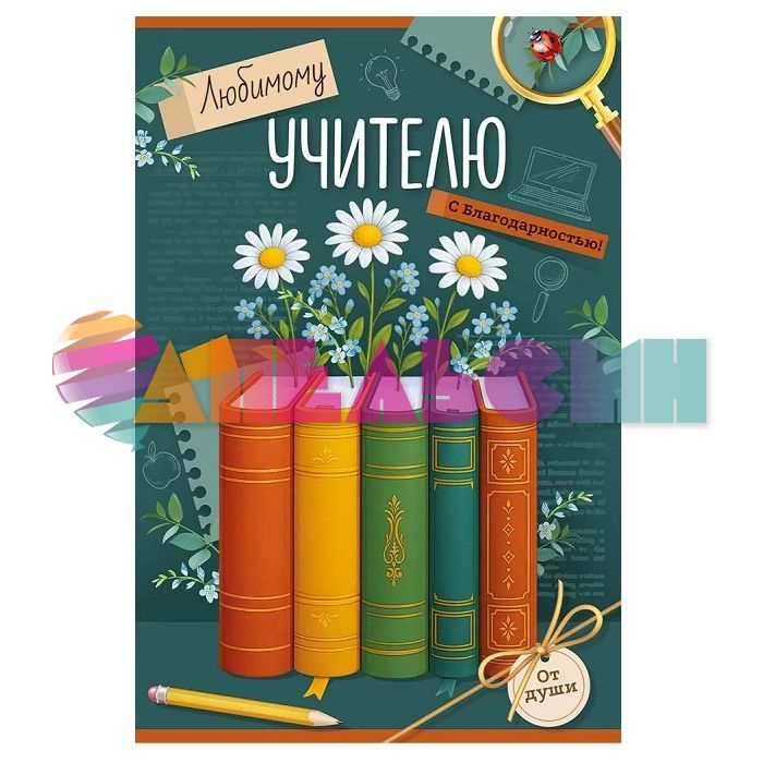 Открытка Любимому учителю 12х18см 30001163