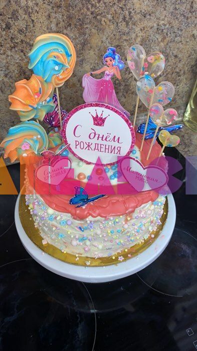 Топпер С ДР Принцесса и бабочки 10шт/уп картон 7822909