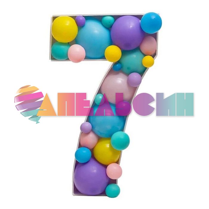 Каркас цифра 100см белый 7 КЦ7/10027