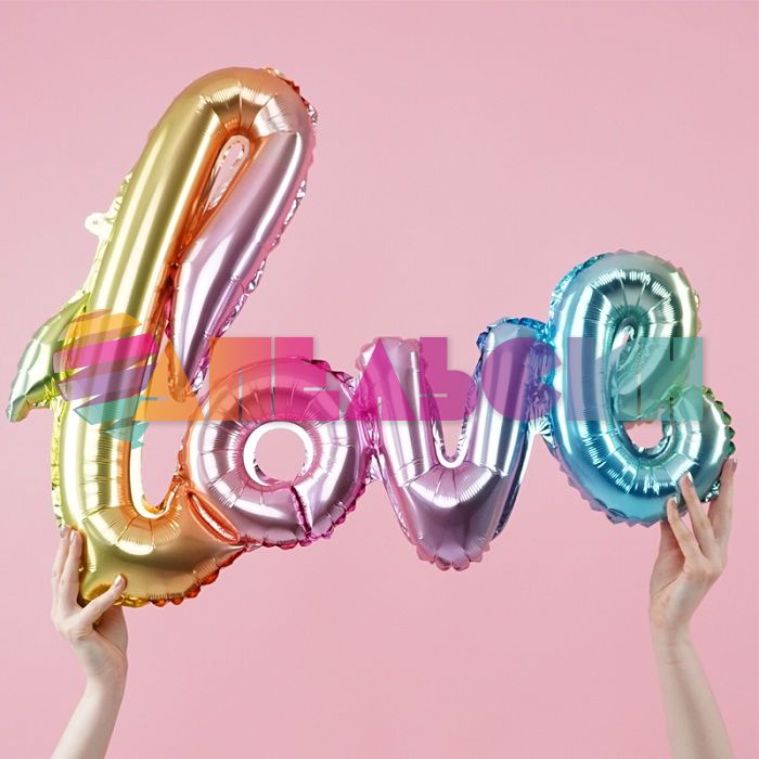 Надпись из шаров Love радуга нежная FL41"/104см (Китай) 17277-СТОК