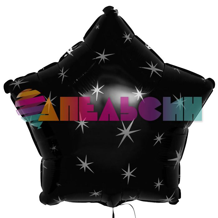 Шар фольга Искры черный CTI18"/46см (США) 814880HV