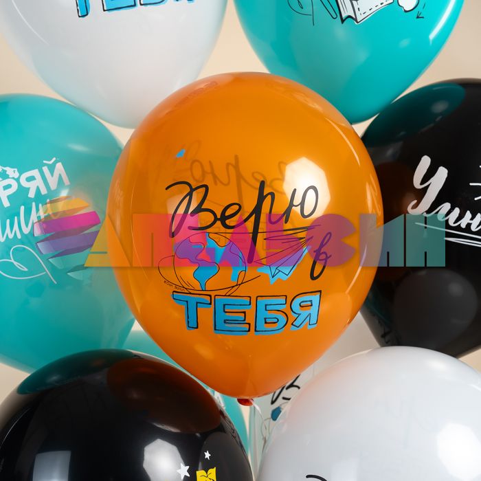 Шар латекс Покоряй вершины Умница 12"/30см 25шт/уп (Китай) 613032