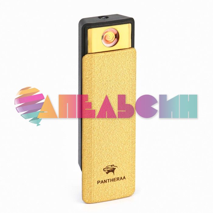 Зажигалка Пантераа золото с фонариком 2,5х7,5см электро USB 9246373