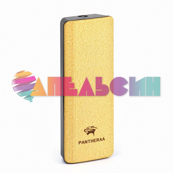 Зажигалка Пантераа золото с фонариком 2,5х7,5см электро USB 9246373