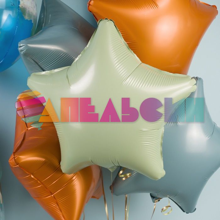 Шар звезда Зеленый AG19"/48см олива (Россия) 224685