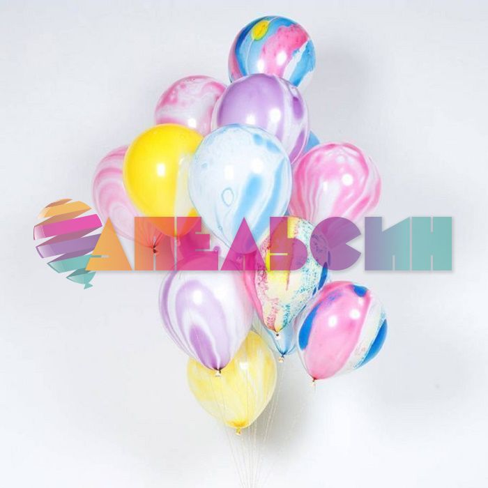 Шар латекс Агат розовый Pink Marble 12"/30см 50шт/уп (Китай) 612804
