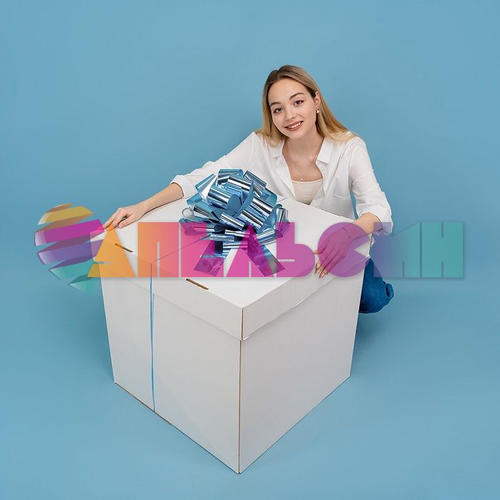 Бант Голубой d=36см фольга 7см шар 661047