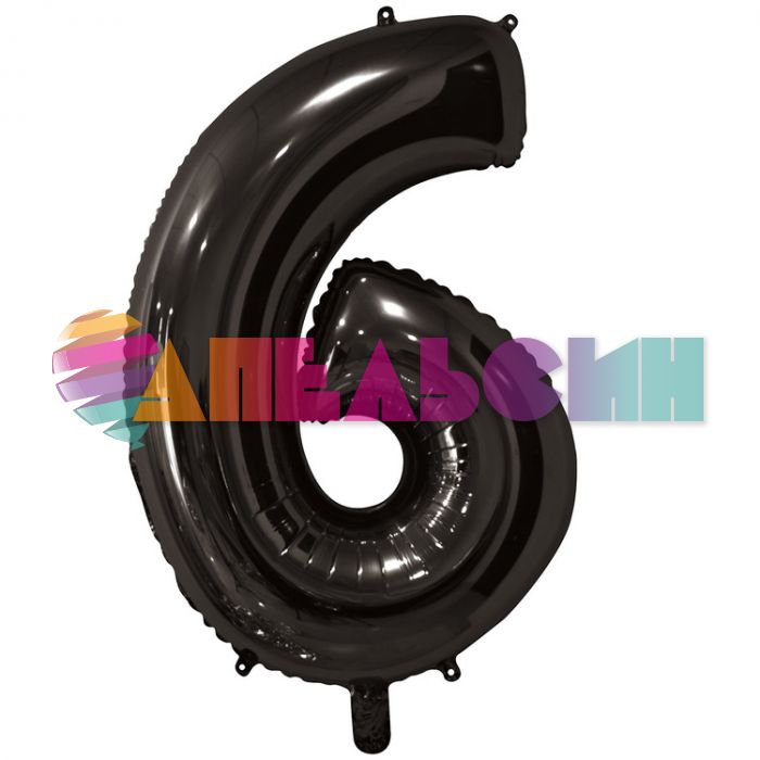 Шар цифра Черный Е26"/66см 6 Black (Китай) 1207-4844
