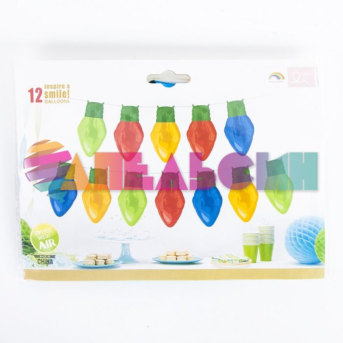 Гирлянда из шаров Фонарики ассорти (Новый год) FL17"/43см 20001